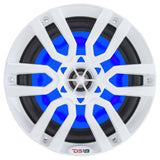 DS18 HYDRO 6.5" 2-Way Marine Speakers w/ RGB Lights - White