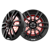 DS18 HYDRO 6.5" 2-Way Marine Speakers w/ RGB  Lights - Matte Black