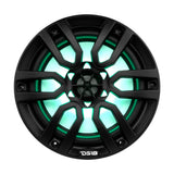 DS18 HYDRO 8" 2-Way Marine Speakers w/RGB LED Lights 375W - Matte Black