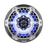 DS18 HYDRO 6.5" 2-Way Marine Speakers w/RGB LED Lights 300W - Black Carbon Fiber