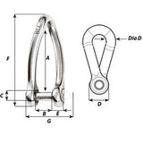Wichard Captive Pin Twisted Shackle - Diameter 8mm - 5/16"