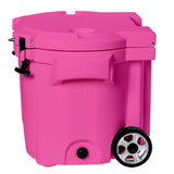 LAKA Coolers 30 Qt Cooler w/Telescoping Handle & Wheels - Pink