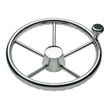 Schmitt Marine 170 Finger Grip Destroyer 5-Spoke 13.5" Stainless Steel Cap 3/4" Tapered Shaft w/Knob