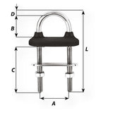 Wichard Black Watertight U-Bolt - 12mm Diameter - 15/32" - 130mm Length - 5-1/8"