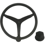 Uflex - V46 - 13.5" Stainless Steel Steering Wheel w/Speed Knob & Chrome Nut - Black