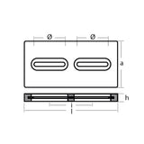 Tecnoseal Rectangular Zinc Plate Anode w/Inserts - 12" x 6" x 1"