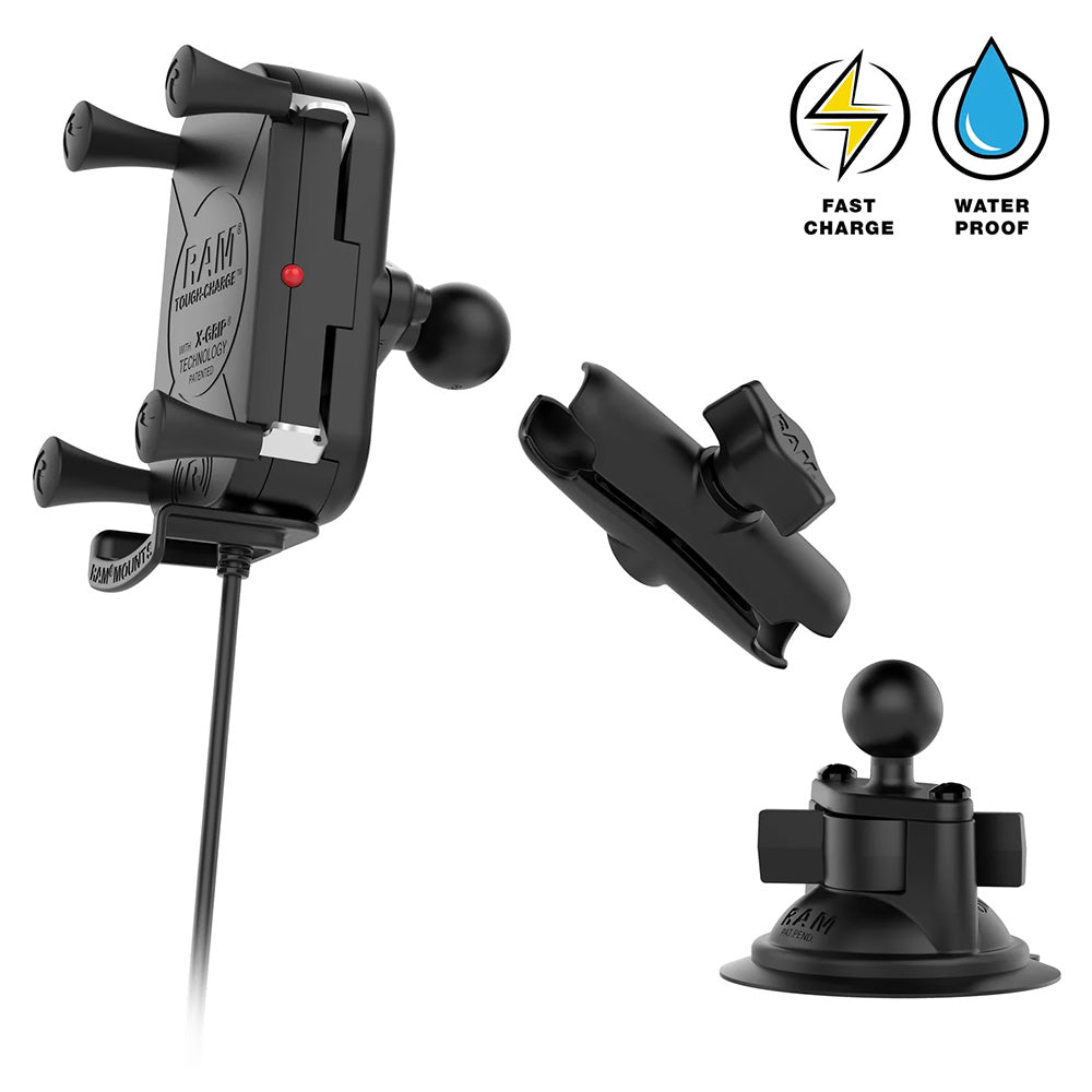 RAM Mount RAM Tough-Charge™ 15W Wireless Charging Suction Cup Mount