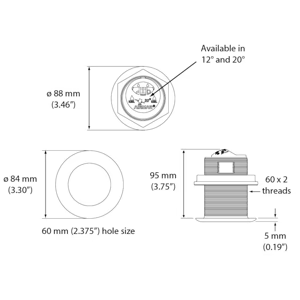 B60 Tilted Element Thru-Hull Transducer (Mix & Match)