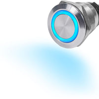 Push Button Blue LED Switch - Off/On