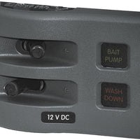 Weather Deck Switch Panel - 2 Circuit + Integrated Fuse Panel