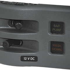 Weather Deck Switch Panel - 2 Circuit + Integrated Fuse Panel
