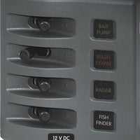 Weather Deck Switch Panel - 4 Circuit + Integrated Fuse Panel