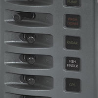 Weather Deck Switch Panel - 6 Circuit + Integrated Fuse Panel