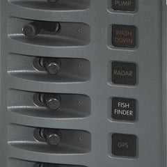 Weather Deck Switch Panel - 6 Circuit + Integrated Fuse Panel