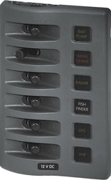 Weather Deck Switch Panel - 6 Circuit + Integrated Fuse Panel