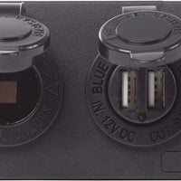 Circuit Accessory Panel - Socket + Dual USB + Volt Meter