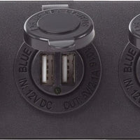 Circuit Accessory Panel - Socket + x2 Dual USB + Volt Meter
