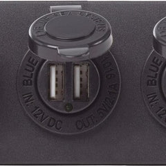 Circuit Accessory Panel - Socket + x2 Dual USB + Volt Meter