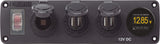 Circuit Accessory Panel - Socket + x2 Dual USB + Volt Meter
