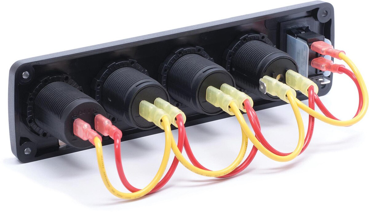 Circuit Accessory Panel - Socket + x2 Dual USB + Volt Meter