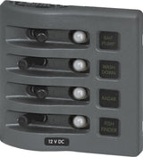 Weather Deck Switch Panel - 4 Circuit + Integrated Breaker Panel