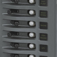 Weather Deck Switch Panel - 6 Circuit + Integrated Breaker Panel