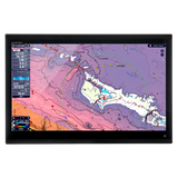 A 24 inch NavNet TZTouch XL multi-function display for marine navigation, showing a colorful marine chart on the screen.
