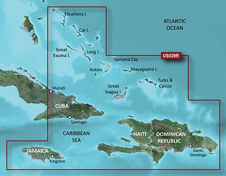 BlueChart G3 Vision - Southern Bahamas (VUS029R)