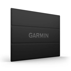 A black magnetic screen cover for a GPS device with the Garmin logo at the center.