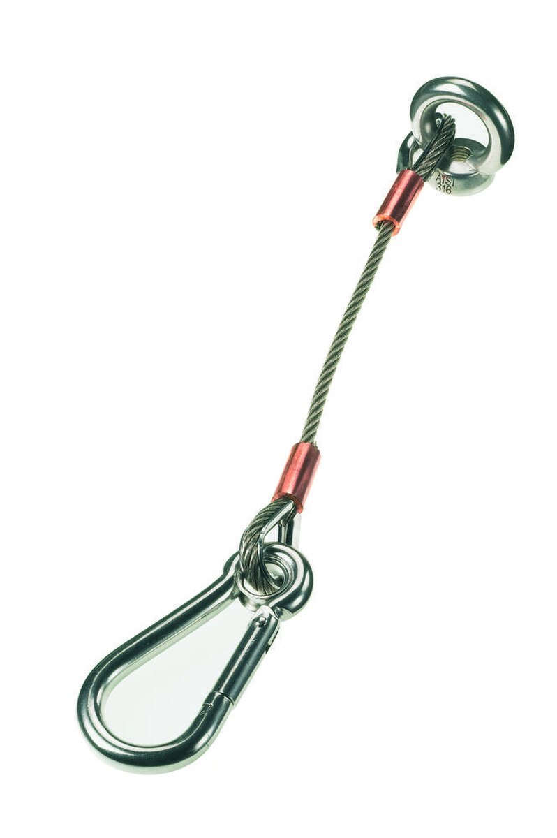Anchor Strap - 12" 3mm Cable w/ 6mm Carabiner Clip