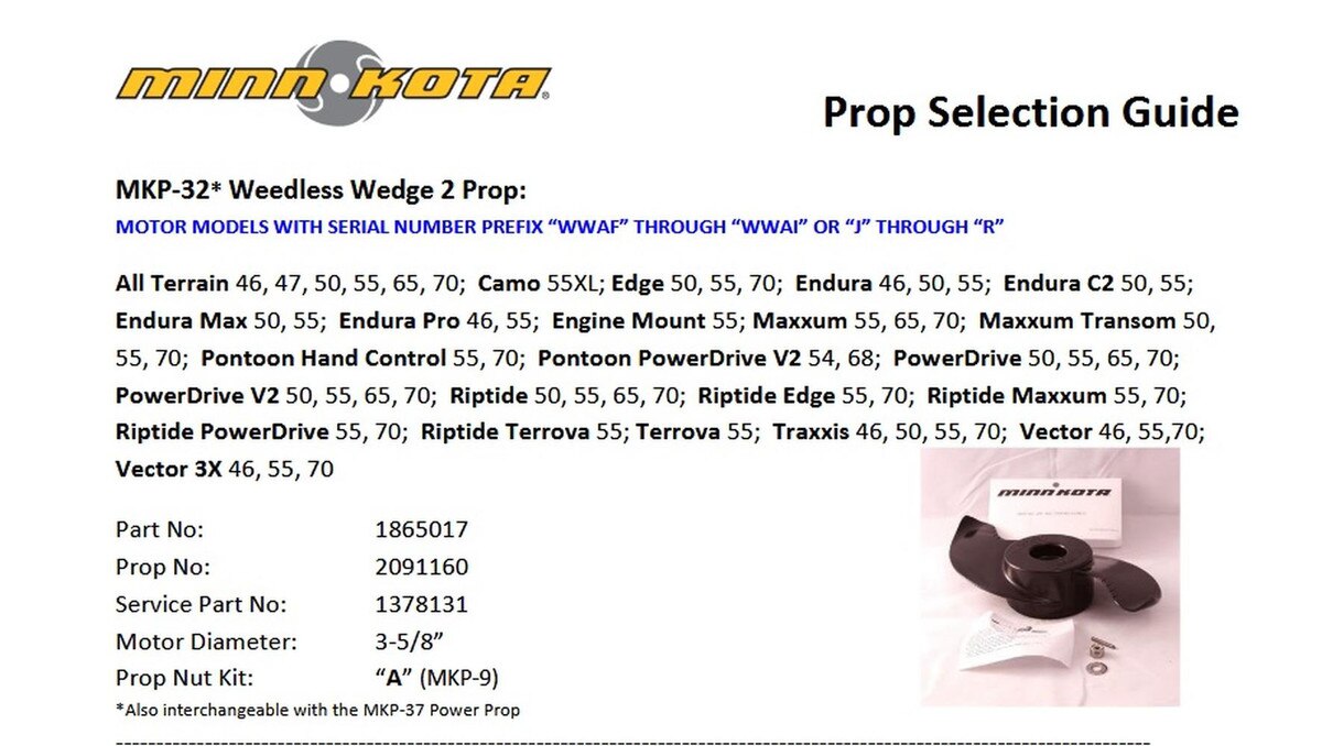 MKP-32 Weedless Wedge 2 Prop