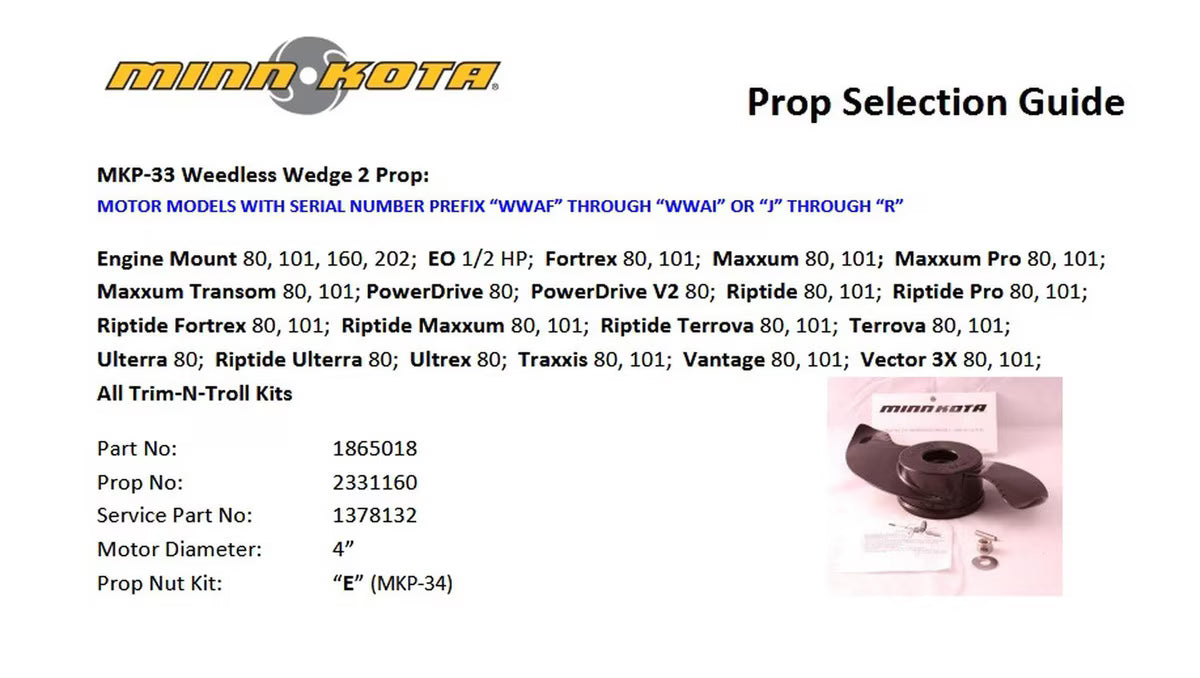 MKP-33 Weedless Wedge 2 Prop