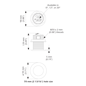 Transductor de paso de casco con elemento inclinado y CHIRP bajo B75C (combinación de varios elementos)