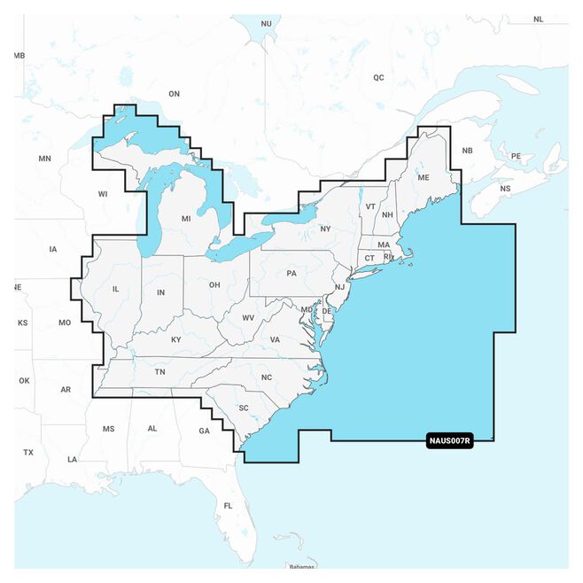 Navionics+ Chart Card - East (NSUS007R)