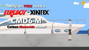 Fireboy-Xintex CO Alarm 12/24V DC w/Interconnect - White