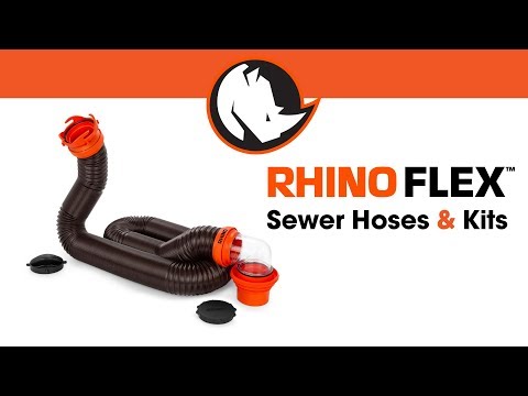 Camco RhinoEXTREME 15' Sewer Hose Kit w/Swivel Fitting 4 In 1 Elbow Caps