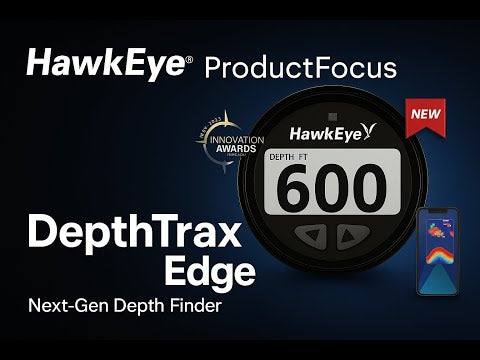 HawkEye DepthTrax® Edge In-Dash Depth Finder - HD Color Display - 600' Max Depth - TM Transducer