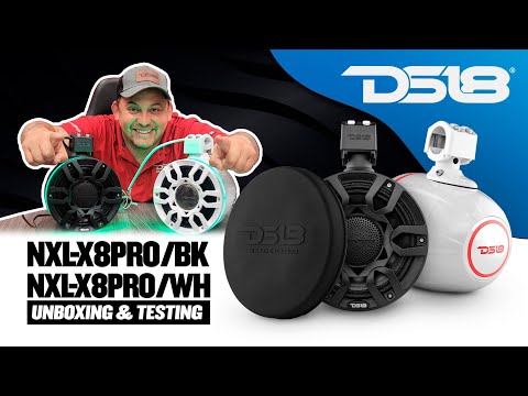 DS18 HYDRO 8" Marine Tower Speakers w/RGB LED Lights & Pro Audio Loudspeakers - White