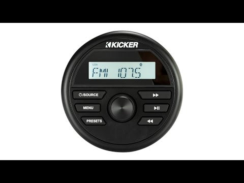 KICKER KMC2 Weather-Resistant Gauge-Style Media Center w/Bluetooth