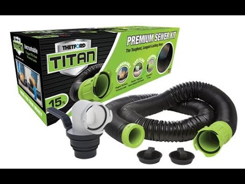 Thetford Titan Premium 15' Sewer Hose Kit w/Universal Bayonet Connection & 5-in-1 Sewer Adapter w/Handle