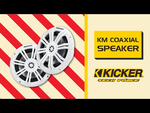 KICKER KM4 4" Marine Coaxial Speakers w/1/2" Tweeters - 4-Ohm, Charcoal & White