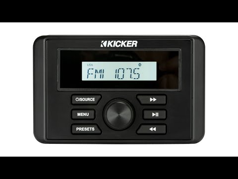 KICKER KMC3 Weather-Resistant Gauge-Style Media Center w/Bluetooth