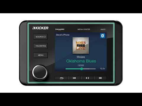 KICKER KMC5 Weather-Resistant Gauge-Style Media Center w/Bluetooth