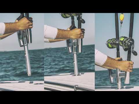 Tigress GS Trident Rod Holder - Straight Butt - Polished Alumunim