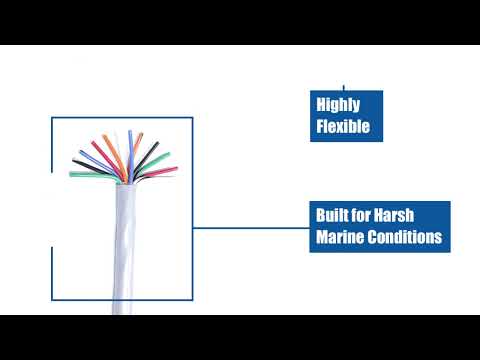 Pacer Unshielded 7 Conductor Cable - 100' - 18/7 AWG - White, Red, Orange, Black, Brown, Green, & Blue