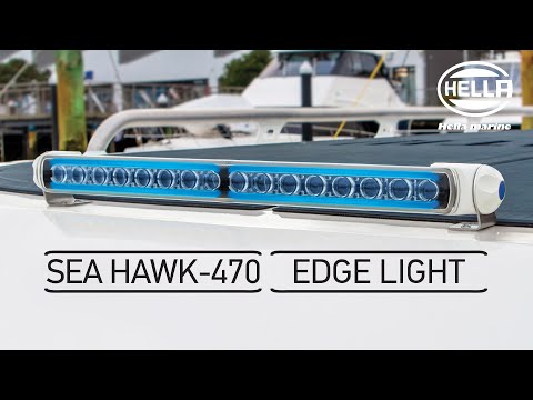 Hella Marine Sea Hawk-470 Pencil Beam Light Bar w/Blue Edge Light & White Housing