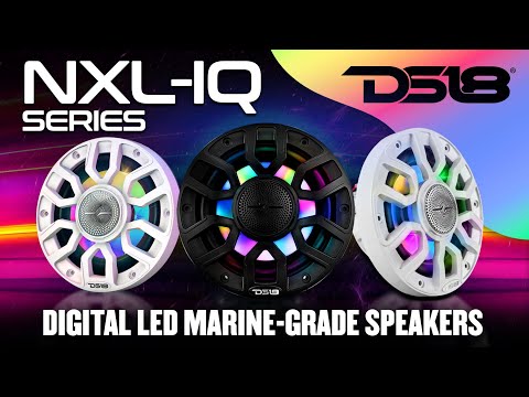 DS18 8" 2-Way Coaxial Marine Speakers w/Digital LED Lights & Bullet Tweeter - White - 175W, 4-Ohm