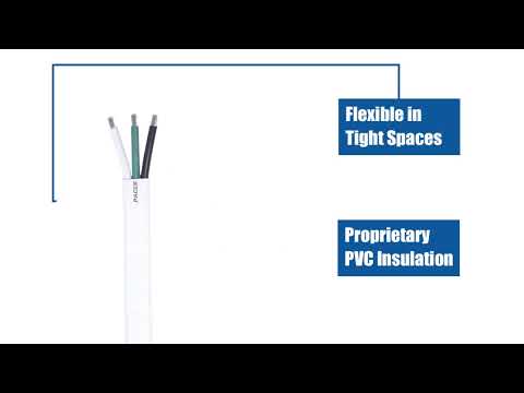 Pacer 6/3 AWG Triplex "Euro" Cable - Tan Jacket - Brown, Green/Yellow, & Light Blue Conductors - 100'