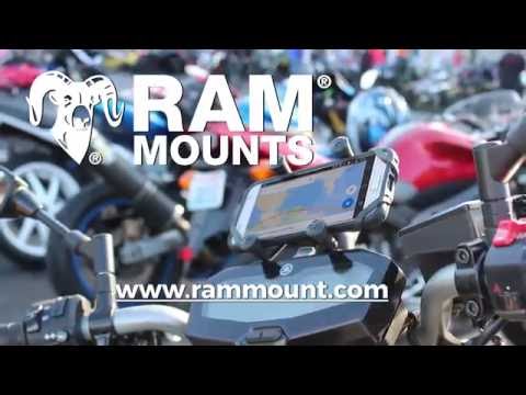 RAM Mount 9mm Angled Base Motorcycle Mount w/Short Double Socket Arm & Universal X-Grip® Cell/iPhone Cradle